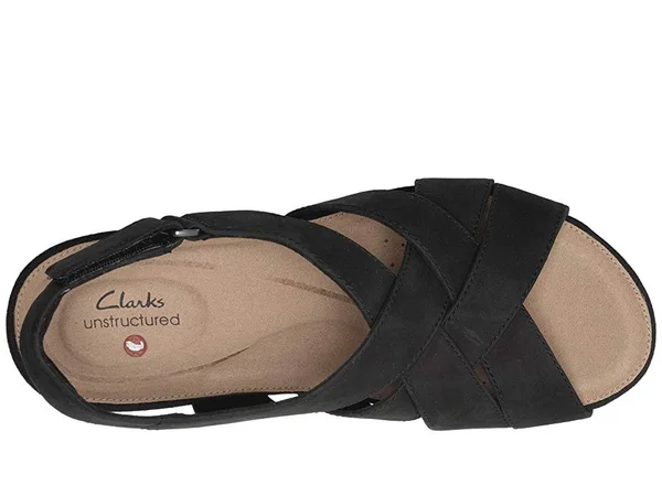 Clarks Un Capri Step Black Nubuck, Women's, Size: 5
