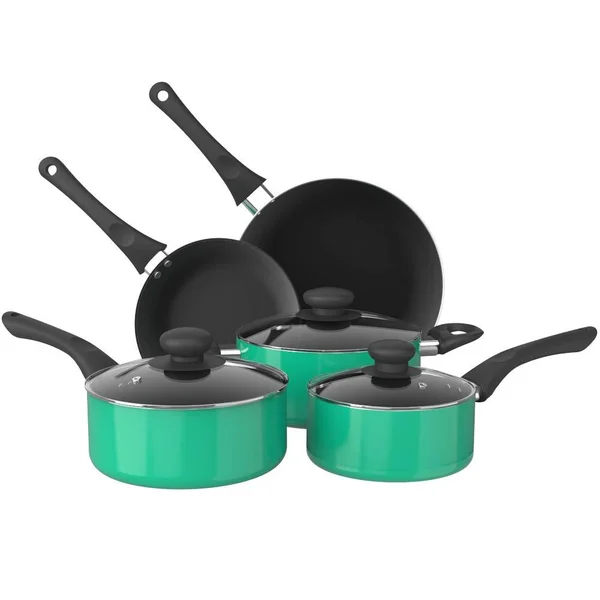 Mosta Aluminum Alloy Non-Stick Cookware Set - Pots and Pans - 8-Piece Set (Green)