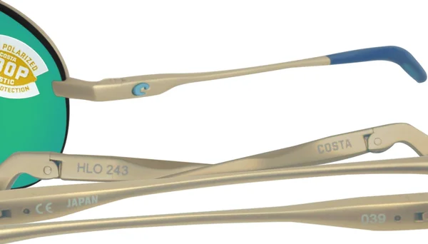Costa Del Mar Sunglasses Helo Matte Champagne Blue - Turquoise Green Mirror 580P