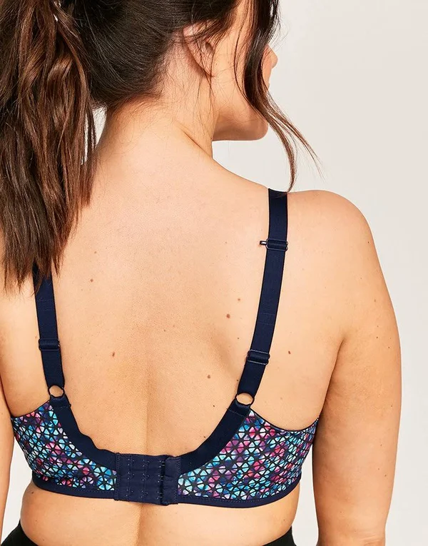 Elomi Energise Underwire Sports Bra with J Hook - Navy Geo