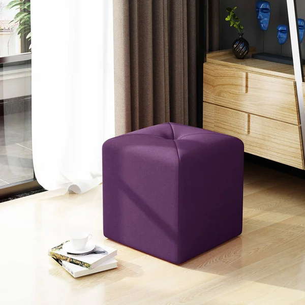 Christopher Knight Home Cayla Fabric Square Ottoman - Dark Charcoal
