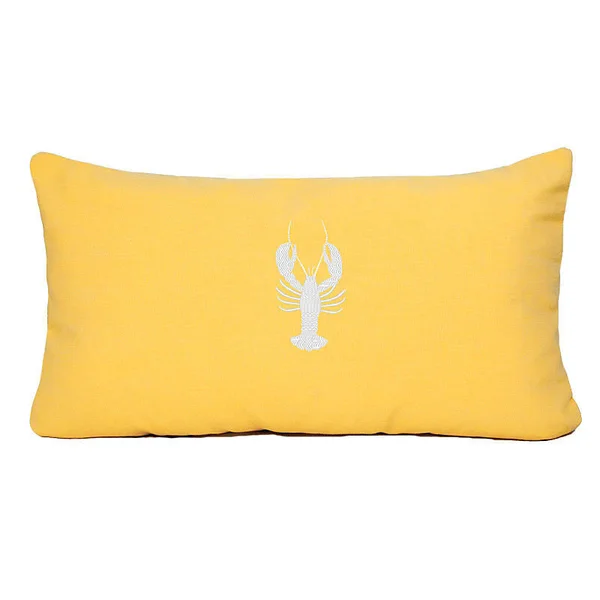 Breakwater Bay Goshen Beach Outdoor Sunbrella Lumbar Pillow, Yellow
