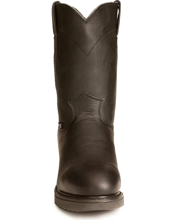 Justin Men's Conductor Black Pull on Work Boots - 4763 - Size 12