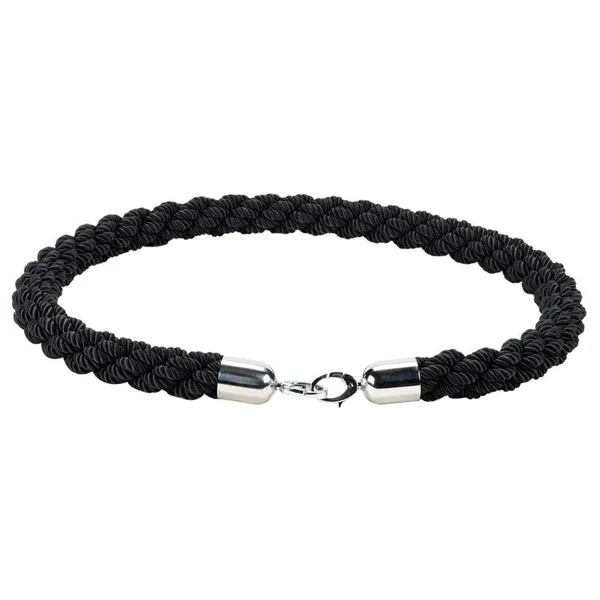 American Metalcraft RSCLRPCHBL Chrome Black Braided 60x22 Barrier Rope