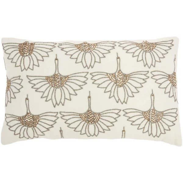 Nourison Sofia Ivory Decorative Throw Pillow - 12 inchx20 inch, Size: 12 inch x 20 inch