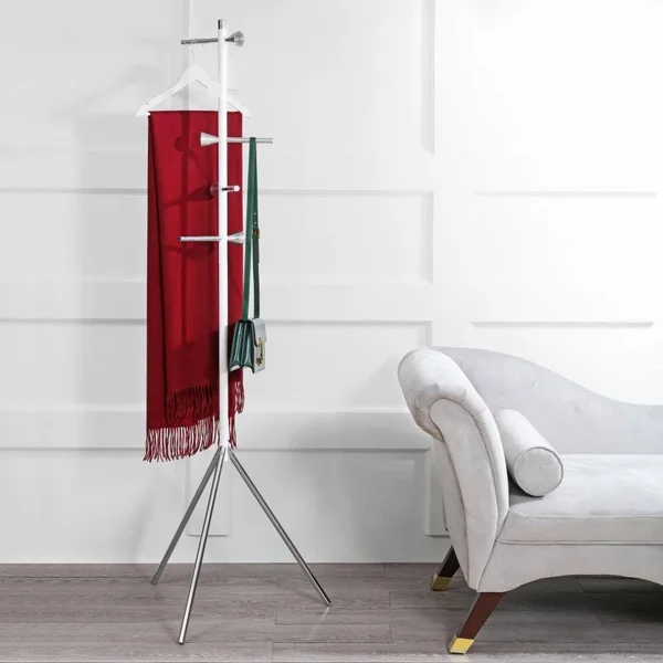 happimess Aiden 70.4x22 5-Hook Metal Coat Rack, Black/White