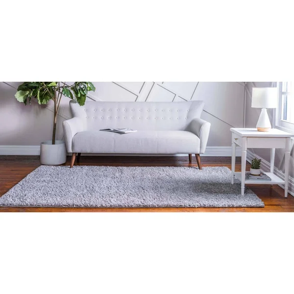 Unique Loom Davos Shag Sterling Gray 7 ft. x 10 ft. Area Rug