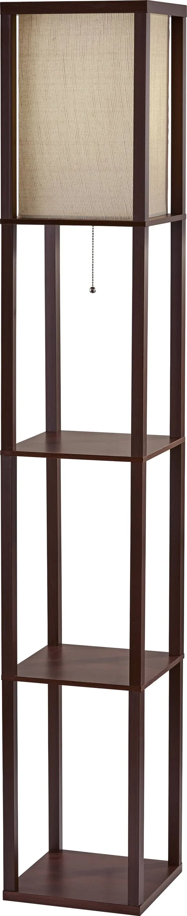 Adesso Wright Shelf Floor Lamp - Walnut