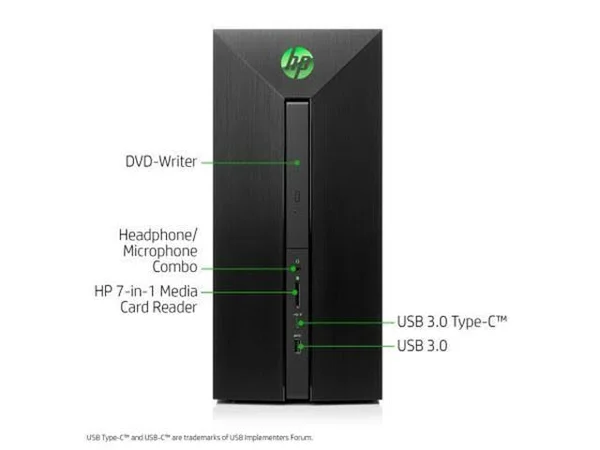 HP Pavilion Power 580-023w Gaming Tower Intel Core i5-7400 Nvidia GTX