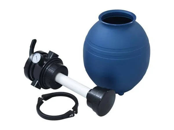 vidaXL Pool Sand Filter with 4 Position Valve Blue 11.8x22 92246 - 11.8" x 24.4"