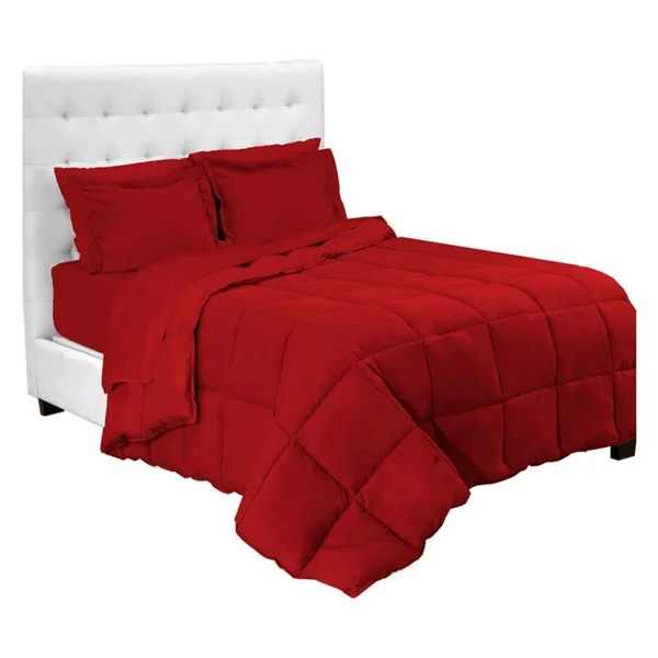 Premium 1800 Series Microfiber Bed in A Bag by Bare Home - Size: Full-XL, Red