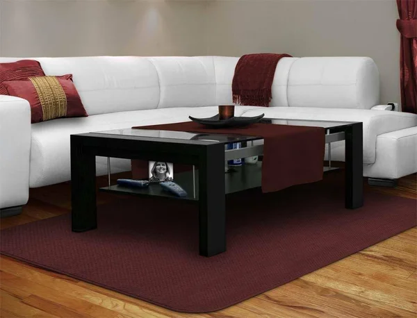 House - Home and More Skid-Resistant Carpet Indoor Area Rug Floor Mat - Burgundy Red - 4 Feet x 6 Feet