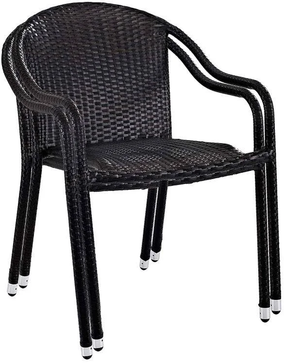 Crosley Palm Harbor Outdoor Wicker Stackable Chairs, Brown - 2 pack