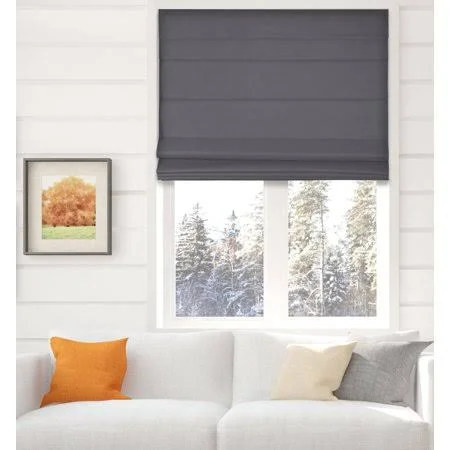 Arlo Blinds Thermal Room Darkening Cordless Fabric Roman Shades, Color: Graphite, Size: 28.5 inchw x 60 inchh, Size: 28.5W x 60H