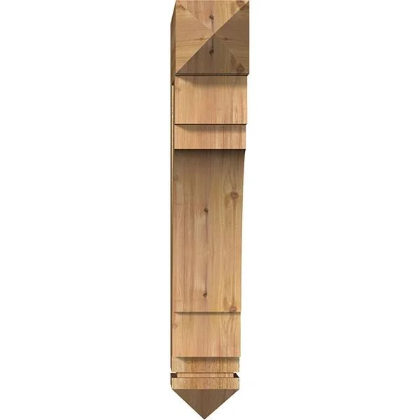 Ekena Millwork 6x22W x 24x22D x 36x22H Merced Arts & Crafts Rough Sawn BRACKET, Western Red Cedar