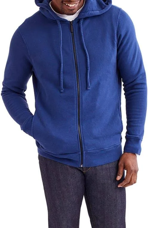 Men's Goodlife Cotton Terry Men's Zip Hoodie, Size Medium - Blue