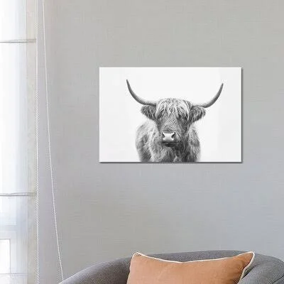Highland Bull by Sisi & Seb - Graphic Art Print iCanvas Format: Wrapped Canvas - Size: 18x22 H x 26x22 W x 0.75x22 D, Matte C