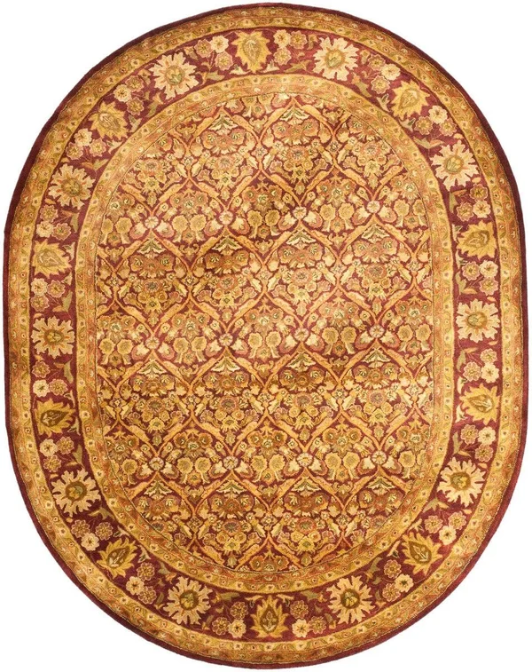 Safavieh Antiquity AT51A Wine - Gold Rug 8& x 8& Round
