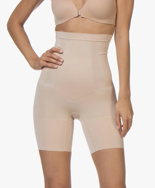 Spanx Oncore High Waisted Mid-Thigh Shorts Soft Nude, L