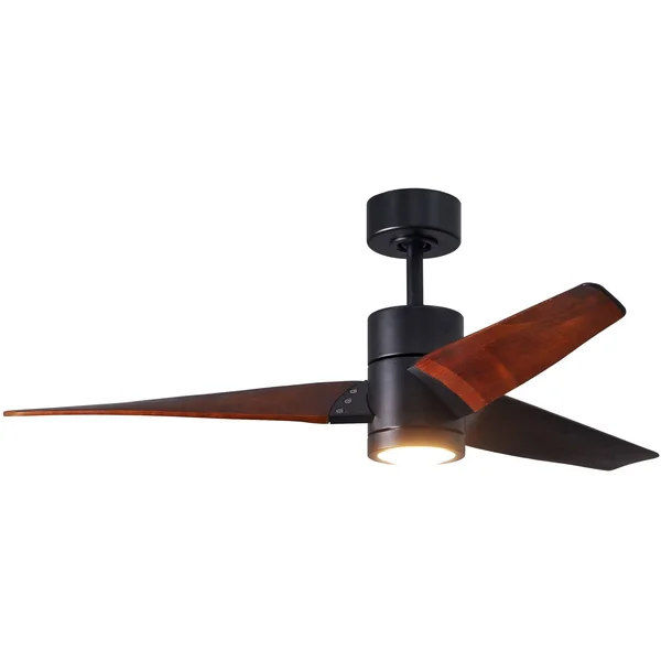 Matthews Fan Company-Super Janet 42x22 Ceiling Fan in Textured Bronze and Matte Black Blades-SJ-TB-BK-42