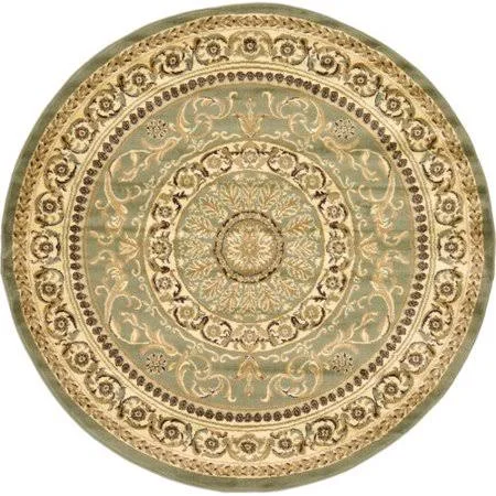 Charlton Home Oskar Light Green Area Rug - Rug Size: Round 6&