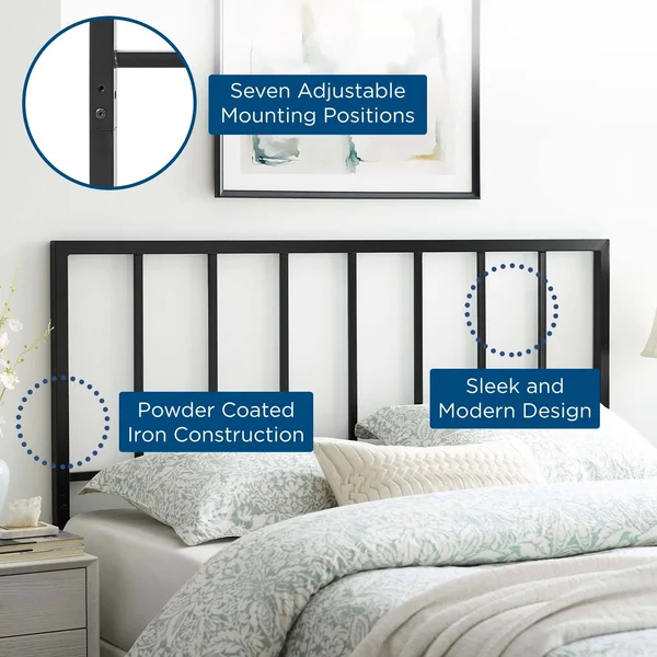 Modway Tatum King Metal Headboard - White
