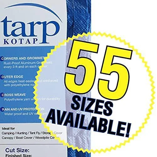 Kotap 100-ft x 100-ft General Purpose Blue Poly Tarp, Item: TRA-10100