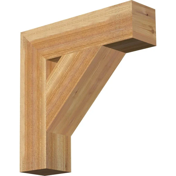 Ekena Millwork BKT06X24X24TRA05RWR 6x22W x 24x22D x 24x22H Traditional Block Rough Sawn BRACKET, Western Red Cedar