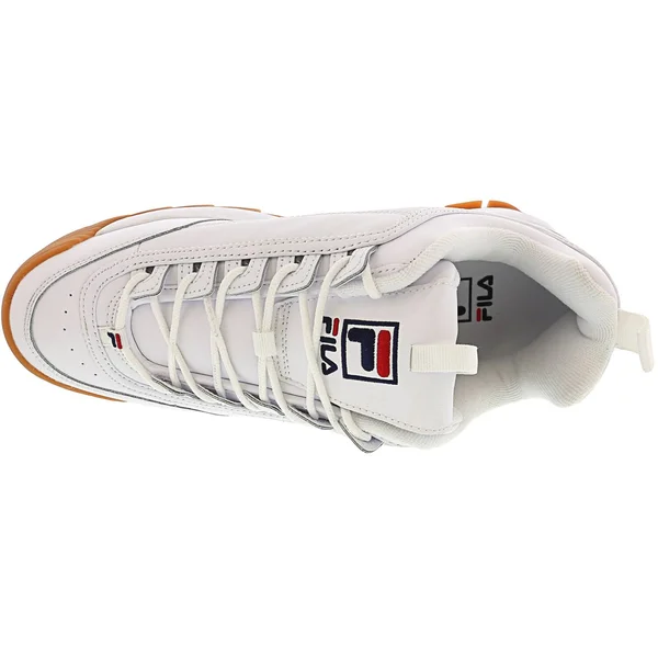 Fila Men's Disruptor II Premium Shoes White - Navy, Gum 12