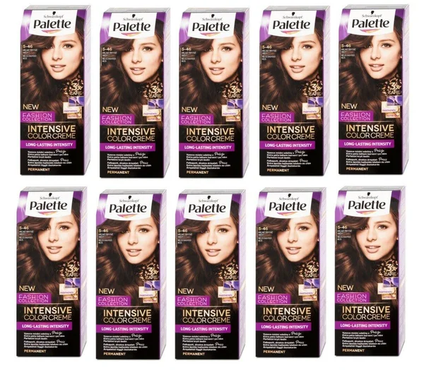 10x Palette Intensive Color Cream 5-46 Warm Glossy Beige Permanent Hair