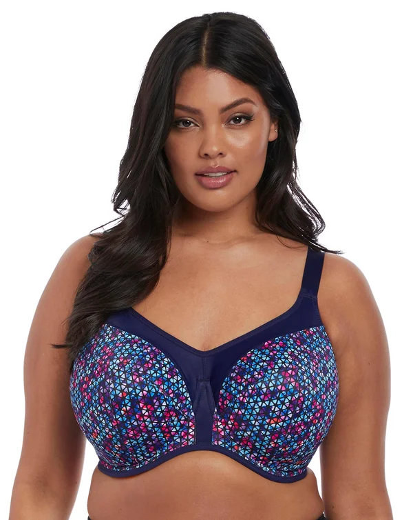 Elomi Energise Underwire Sports Bra with J Hook - Navy Geo
