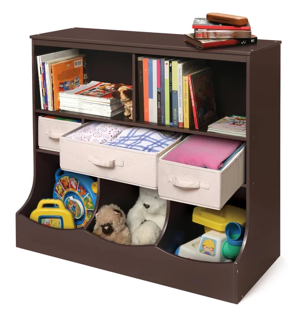 Badger Basket Combo Bin Storage Unit with 3 Baskets, Espresso
