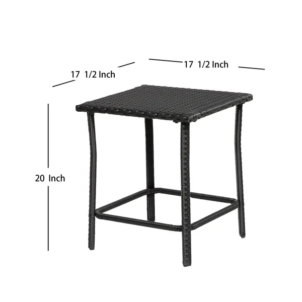 3-Piece Outdoor Patio Seating Conversation Set - Black, Beige