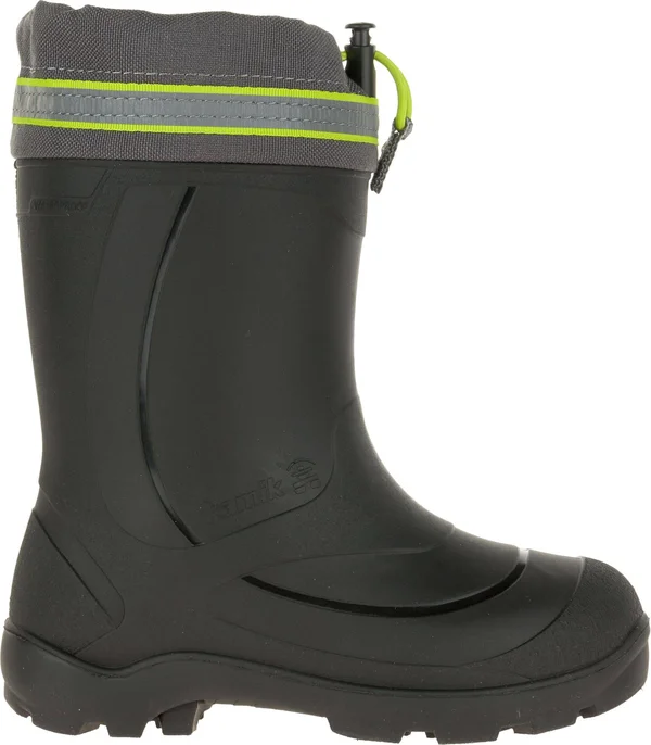 Kamik Kids& Snobuster 3 Insulated Waterproof Winter Boots, Charcoal/Lime