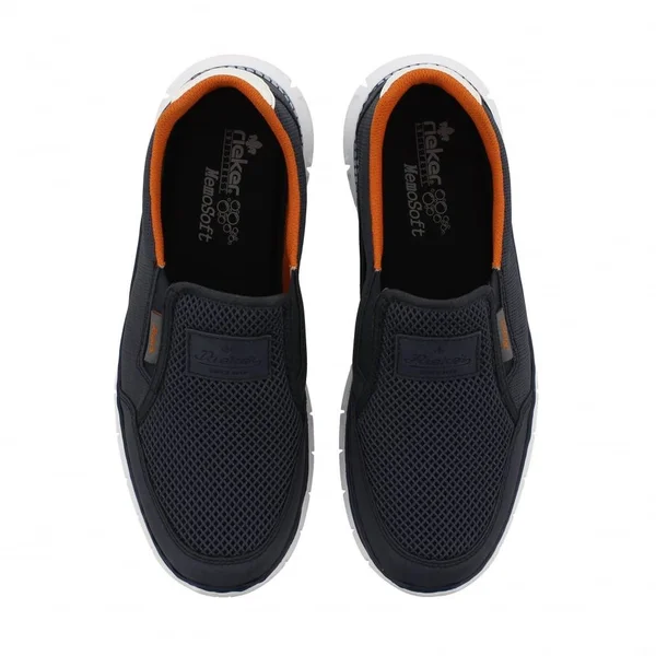 Rieker B4870-14 Mens Slip on Trainers Navy/White 42 EU