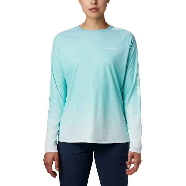 Columbia Women & S PFG Tidal Deflector Long Sleeve Shirt - Clear Water Gradient