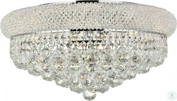 Elegant Lighting V1800F20C/EC Primo 10 Light Chrome Flush Mount Clear Elegant Cut Crystal