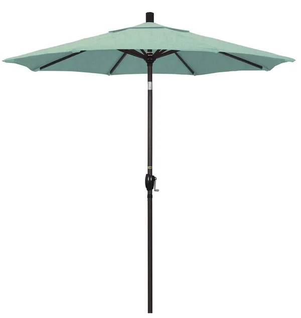 California Umbrella 7.5& Aluminum Market Umbrella Push Tilt Bronze/Sunbrella/Spectrum Mist GSPT758117-48020