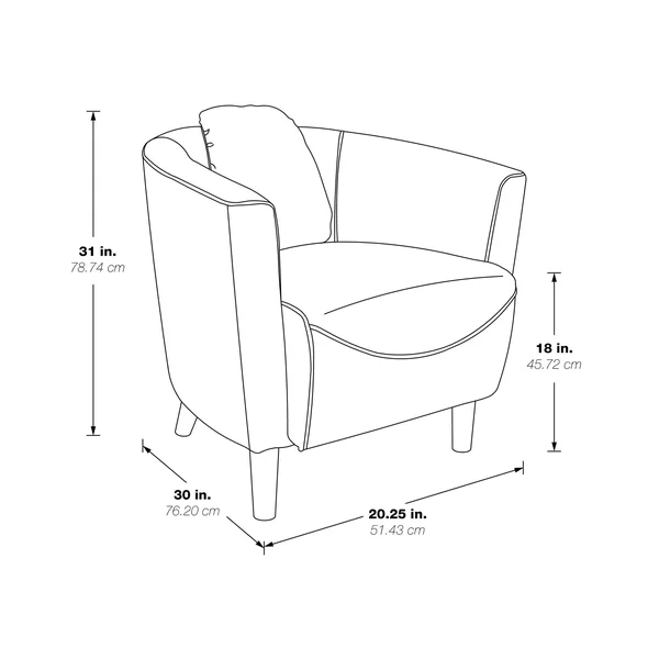 Os Home and Office Furniture Model ARN-P42 Sand Faux Leather Club Chair