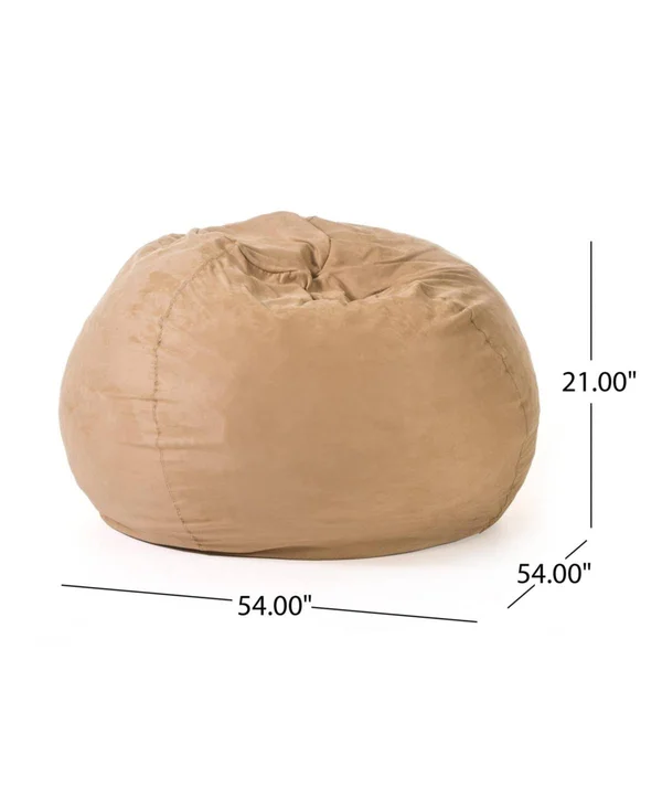 Noble House Chocolate Brown Solid Contemporary Bean Bag Chair
