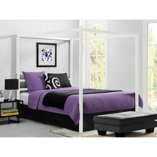 DHP Modern Canopy Queen Metal Bed (White)