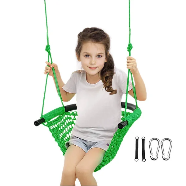 Beletops Kids Swing, Swing Seat for Kids Children Swing Set w/ Adjustable Rope Child Swing Hand-Knitting Rope Swing Chair for In