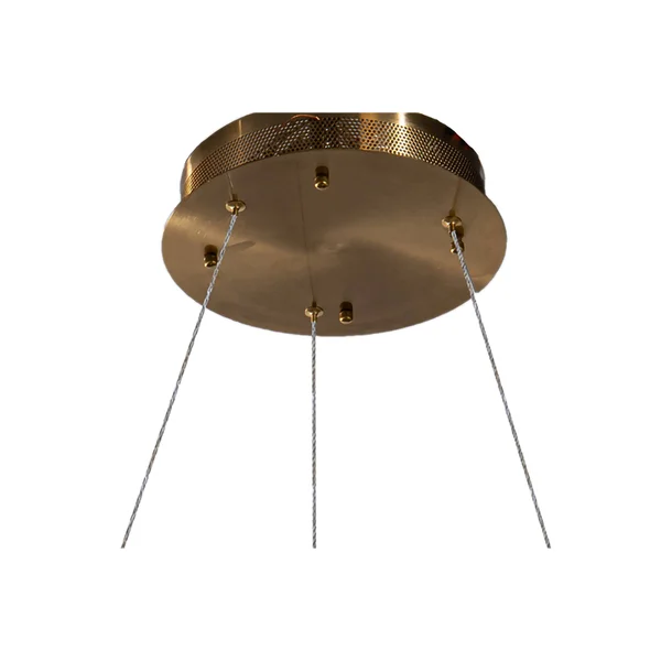Gold Metal LED Chandelier with Clear Crystals