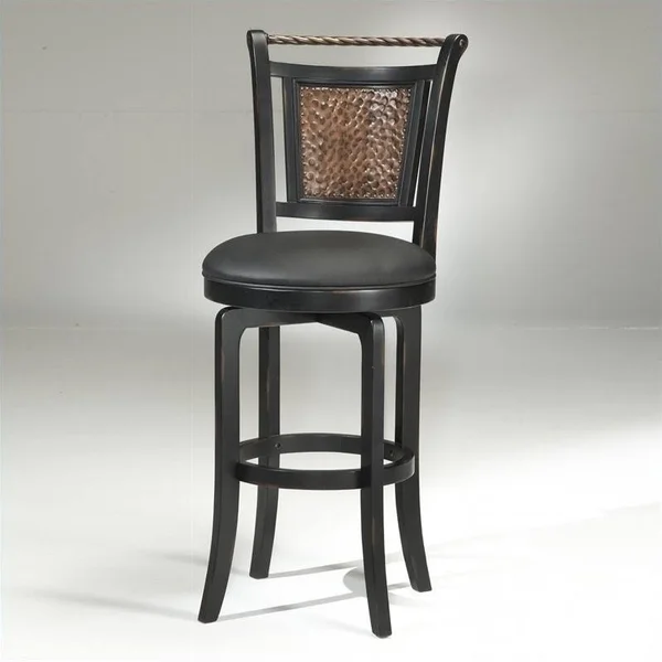 Hillsdale Norwood 30.5x22 Swivel Bar Stool in Black and Copper, 25 x 19