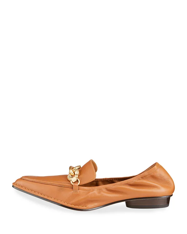 Tory Burch Women's Jessa Point-toe Leather Loafers - Cinnamon - Size 9