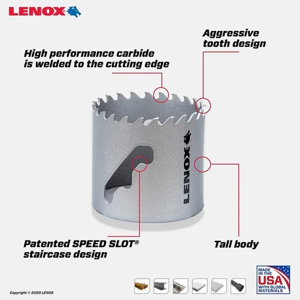 Lenox Tools Hole Saw Kit - Carbide Tipped, 6-Piece (LXAH3PSET6)