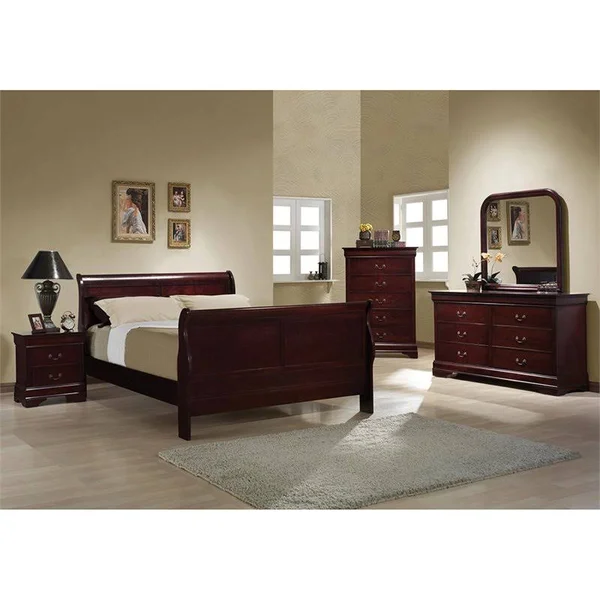Bowery Hill 2 Drawer Nightstand in Red Brown