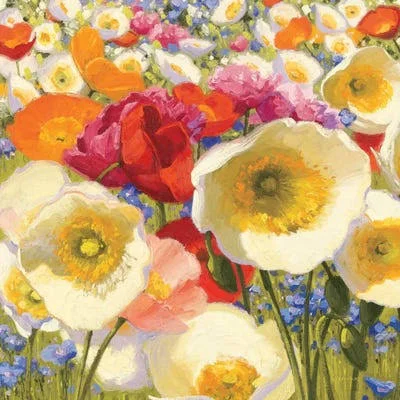 Framed Poster Prints - Sunny Abundance by Shirley Novak ( Floral & Botanical > Flowers > Poppies art)