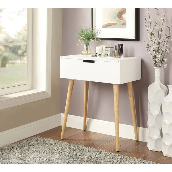 Furniture of America Contemporary Vanity Table in White CM-DK911