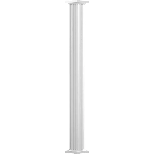 AFCO 6608 Fluted Round Column - 6 in Dia x 8 ft H, 20000 lb, Aluminum, White